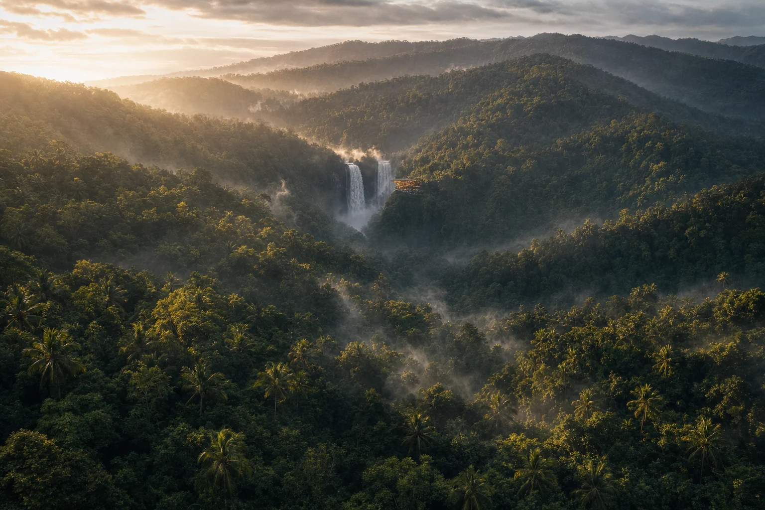 The jungle of northern Bali, with the waterfalls and TAKI in the distance